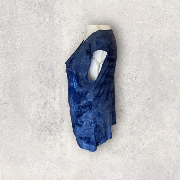 Dressbarn Sleeveless Blue Sequin Top Size Petite Medium - Picture 3 of 5